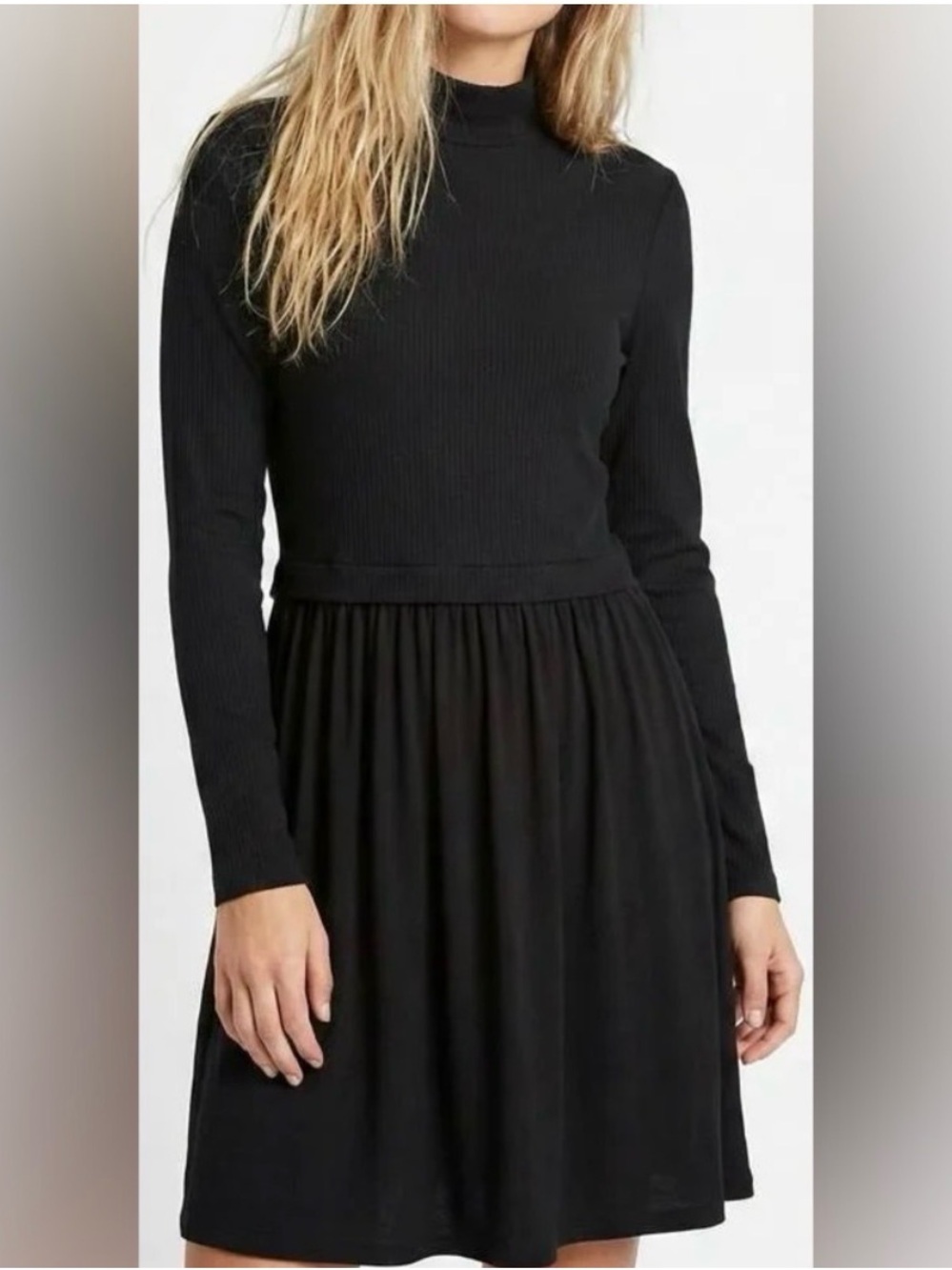 NWOT Maurices Black Ribbed Mock Neck Dress